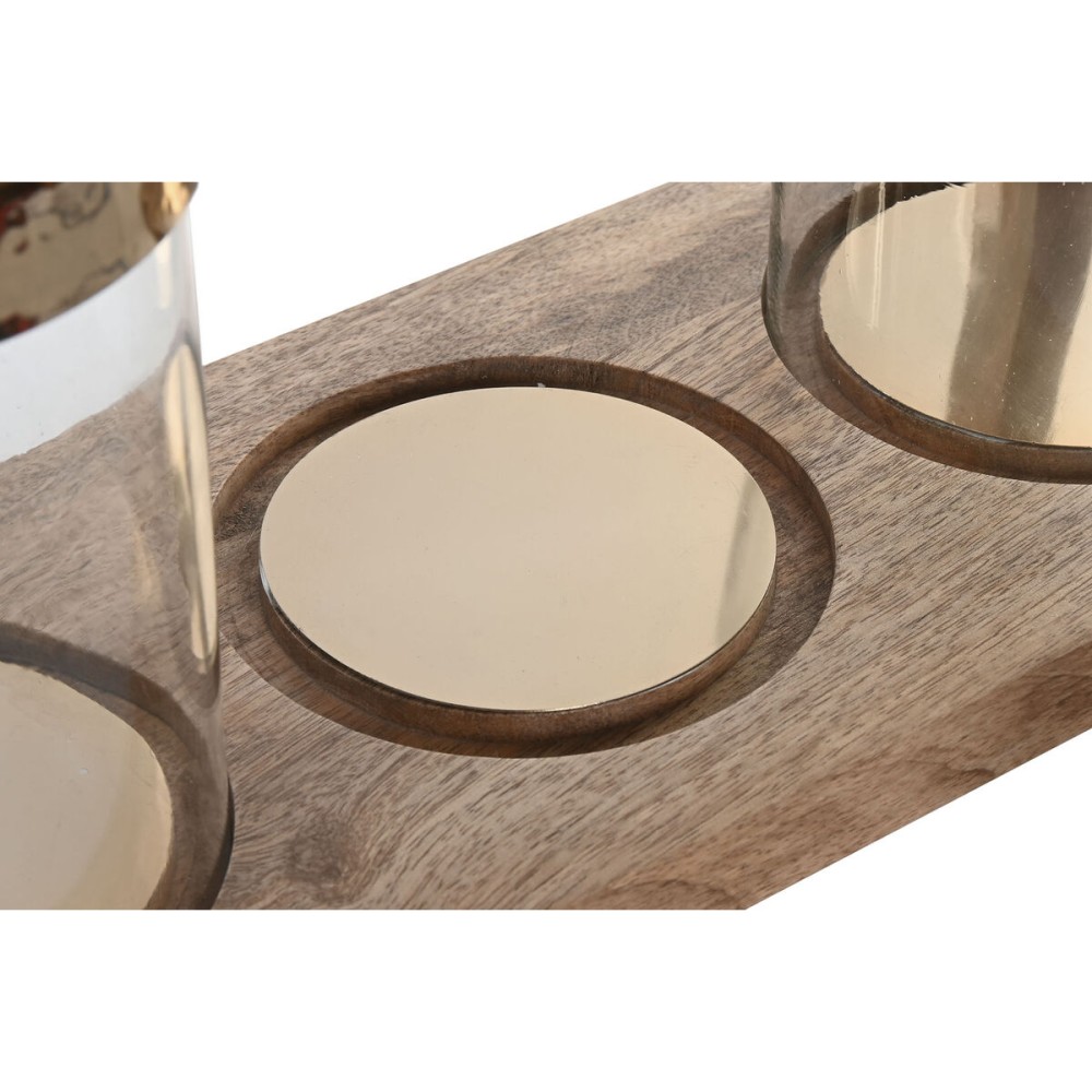 Kerzenschale Home ESPRIT Braun Stahl Mango-Holz 51 x 19 x 33 cm