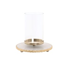 Kerzenschale Home ESPRIT Weiß Gold Kristall Marmor 25 x 25 x 27 cm