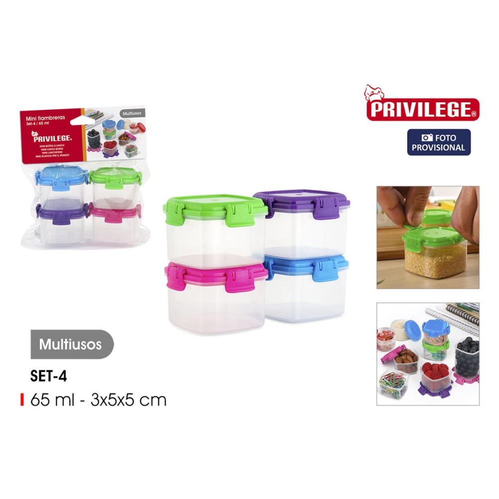 Ensemble de Boîtes à Lunch Privilege 65 ml Mini 4 Pièces (24 Unités)