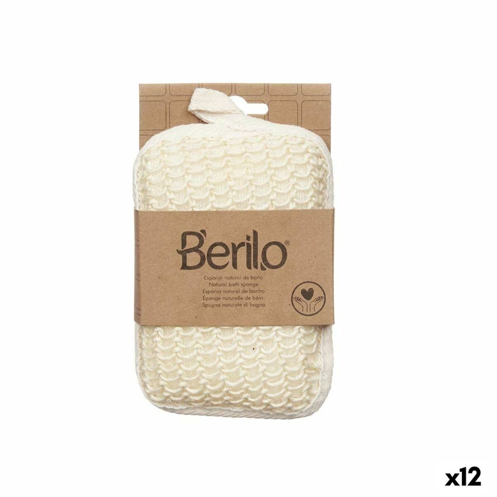 Body Sponge Berilo B7083-6 White Beige 11 x 16,5 x 3 cm (12 Units)