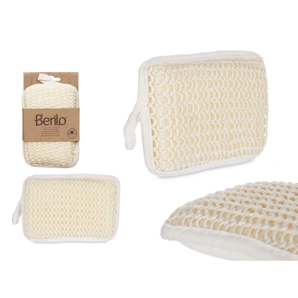 Body Sponge Berilo B7083-6 White Beige 11 x 16,5 x 3 cm (12 Units)