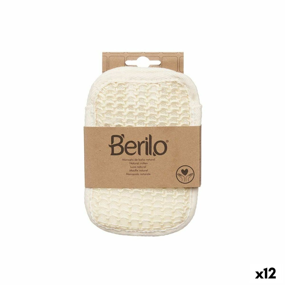 Exfoliating Mitt Berilo B7083-5 White Beige (12 Units)