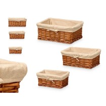 Set of Baskets Kipit HX31033S/3 Polyester wicker 50 % cotton 39 x 16,5 x 29 cm 3 Pieces
