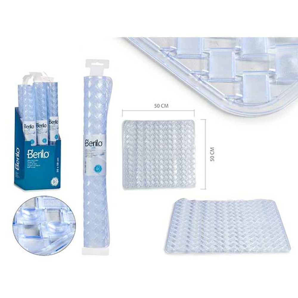 Bath rug Berilo AR1910104 Transparent PVC 0,03 x 50 x 50 cm (6 Units)