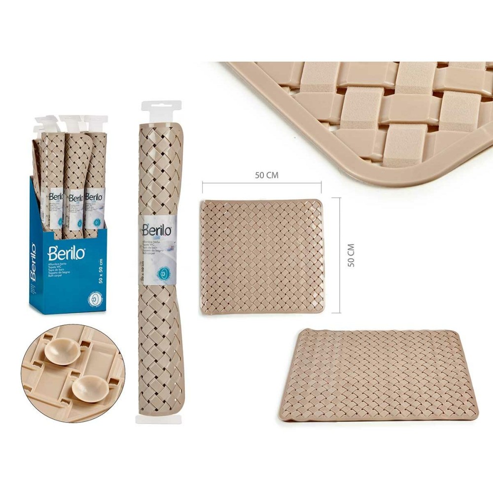 Bath rug Berilo AR1910106 Beige PVC 0,03 x 50 x 50 cm (6 Units)