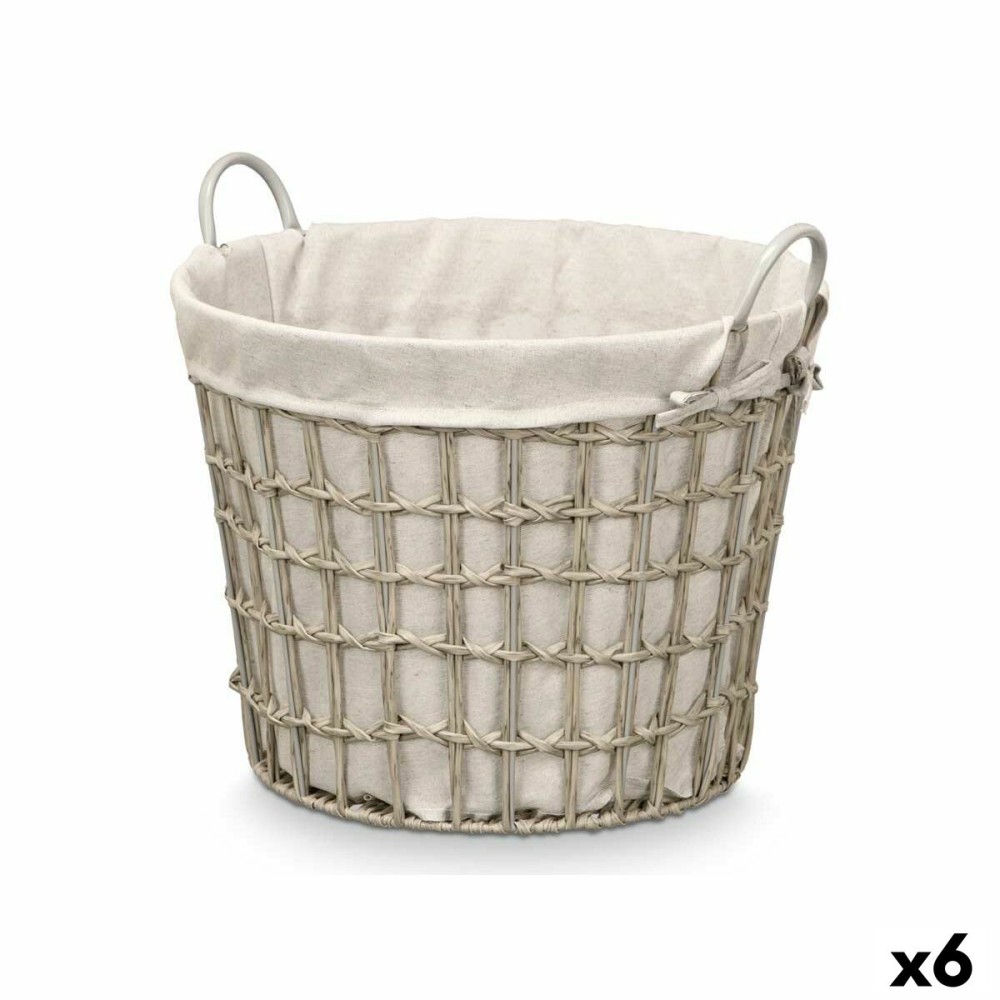 Panier Kipit HX30559 Gris Polyester Tissu polypropylène Fer Plastique 50 % coton (6 Unités)