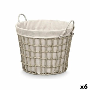 Panier Kipit HX30559 Gris Polyester Tissu polypropylène Fer Plastique 50 % coton (6 Unités)
