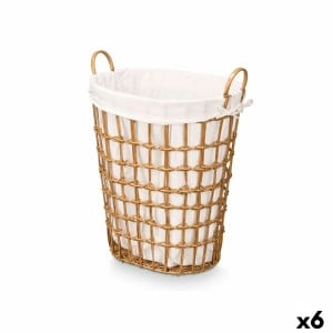 Panier Kipit HX30555 Naturel Polyester Tissu polypropylène Fer Plastique 50 % coton (6 Unités)