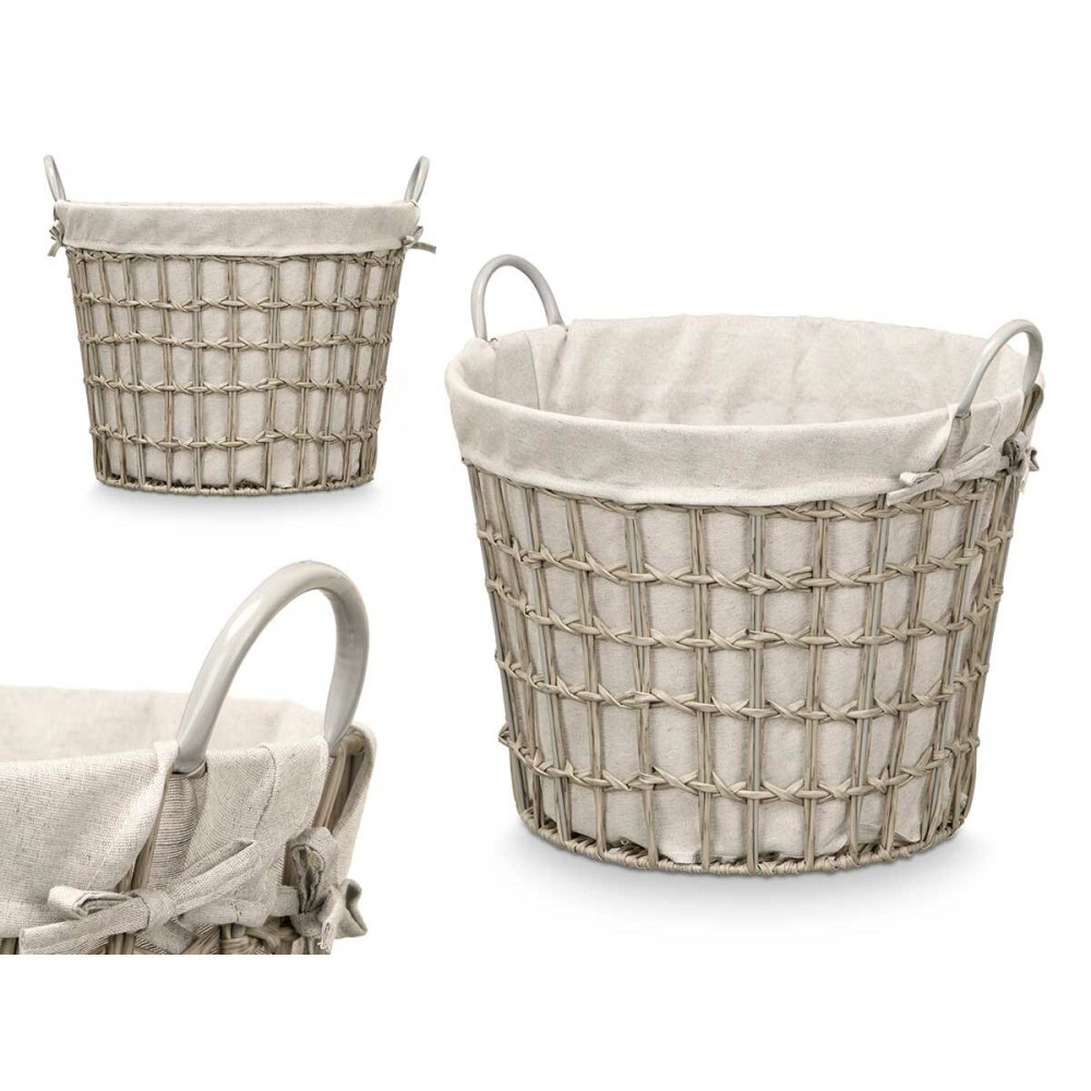 Basket Kipit HX30559 Grey Polyester Cloth polypropylene Iron Plastic 50 % cotton (6 Units)