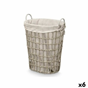 Panier Kipit HX30553 Gris Polyester Tissu polypropylène Fer Plastique 50 % coton (6 Unités)