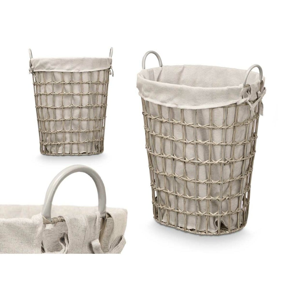 Basket Kipit HX30553 Grey Polyester Cloth polypropylene Iron Plastic 50 % cotton (6 Units)
