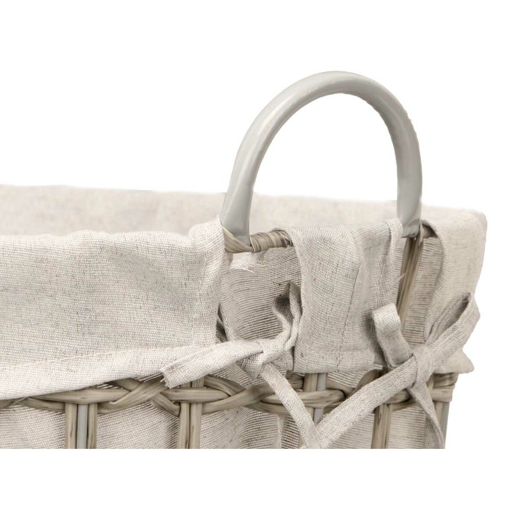 Korb Kipit HX30553 Grau Polyester Stoff Polypropylen Eisen Kunststoff 50 % Baumwolle (6 Stück)