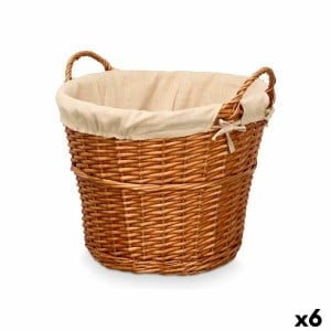 Basket Kipit HX31037 Natural Polyester wicker Cloth 50 % cotton (6 Units)