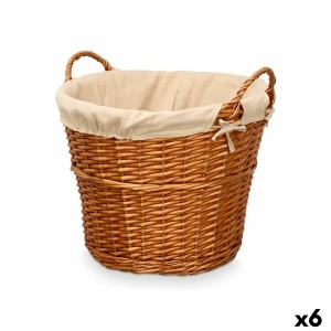 Panier Kipit HX31037 Naturel Polyester osier Tissu 50 % coton (6 Unités)