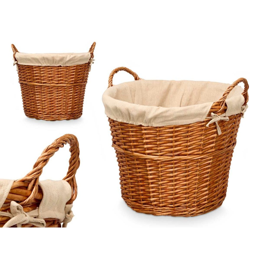 Basket Kipit HX31037 Natural Polyester wicker Cloth 50 % cotton (6 Units)