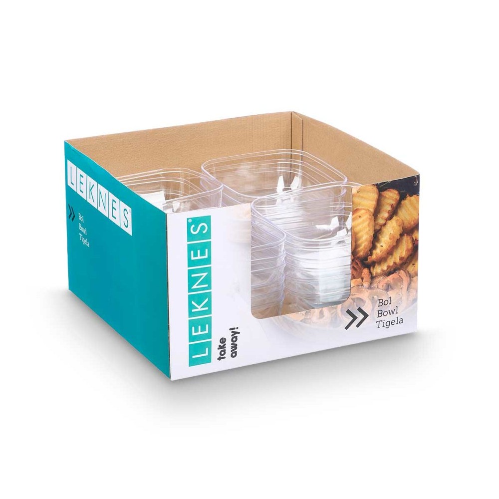 Schalenset Leknes CK80688 Durchsichtig Kunststoff 800 ml 15,3 x 7 x 15,3 cm (24 Stück)