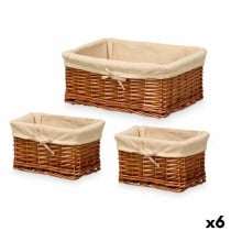 Lot de paniers Kipit HX31449S/3 Polyester osier Tissu 50 % coton 39 x 16 x 30 cm 3 Pièces