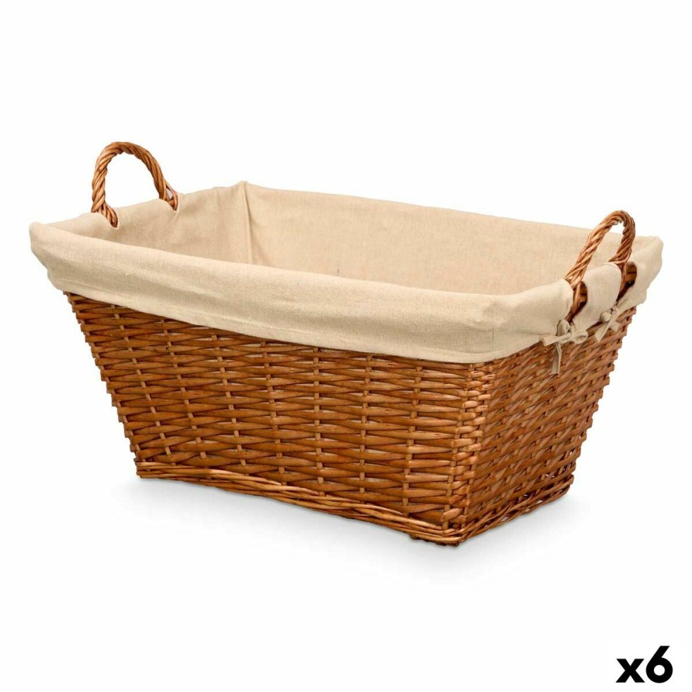 Panier Kipit HX31038 Naturel Polyester osier Tissu 50 % coton (6 Unités)