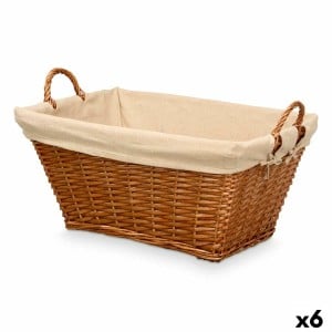 Panier Kipit HX31038 Naturel Polyester osier Tissu 50 % coton (6 Unités)