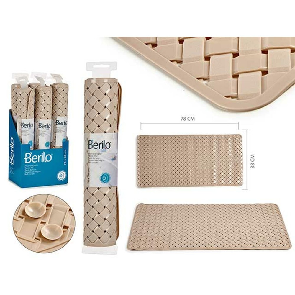 Bath rug Berilo AR1910100 Beige PVC 38 x 0,03 x 78 cm (6 Units)