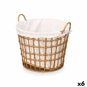 Panier Kipit HX30561 Naturel Polyester Tissu polypropylène Fer Plastique 50 % coton (6 Unités)