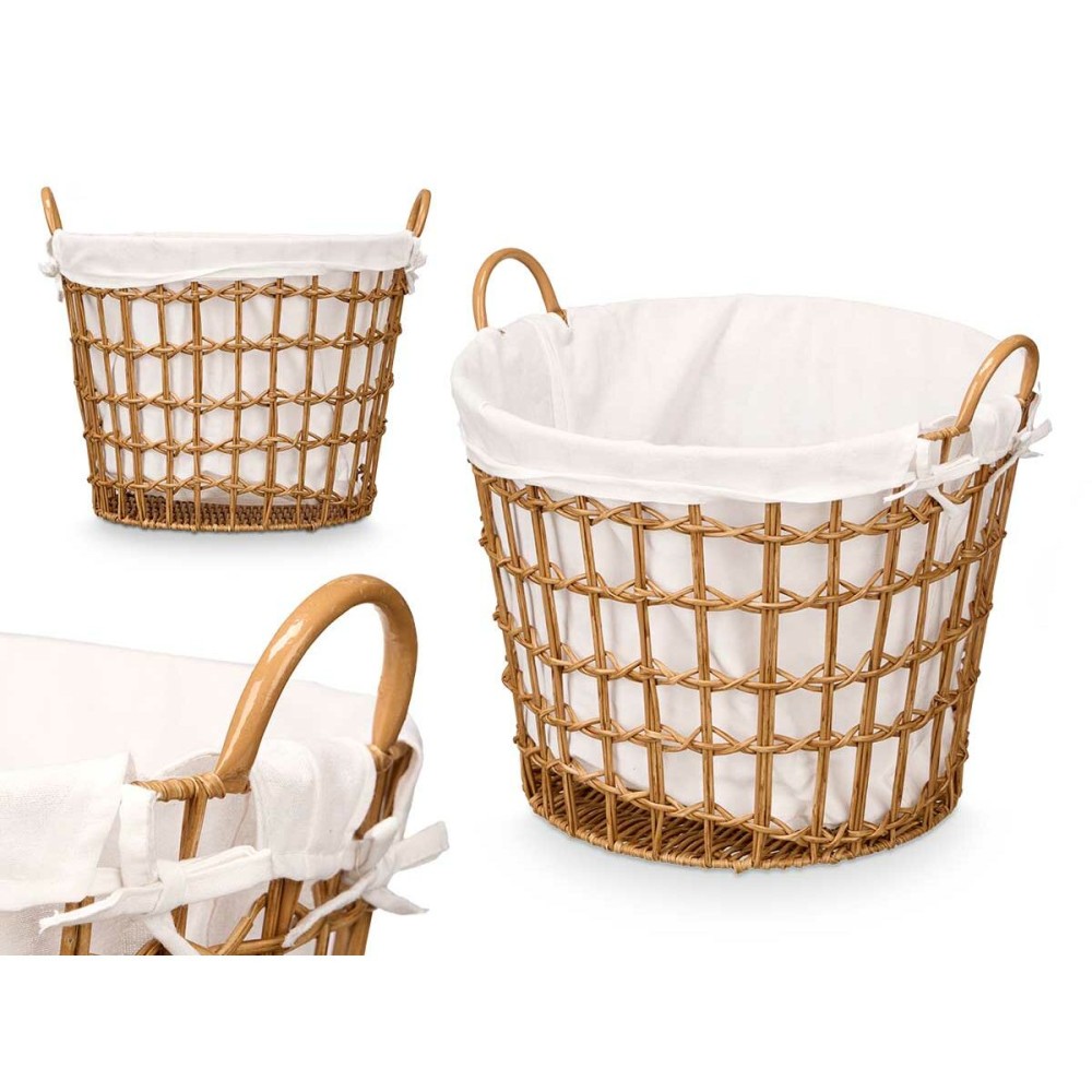 Basket Kipit HX30561 Natural Polyester Cloth polypropylene Iron Plastic 50 % cotton (6 Units)
