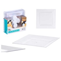 Geschirr-Set Leknes CK80668-2-T Durchsichtig polystyrol Kunststoff 20,3 x 1,5 x 20,3 cm (24 Stück)