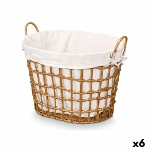 Panier Kipit HX30564 Naturel Polyester Tissu polypropylène Fer Plastique 50 % coton (6 Unités)