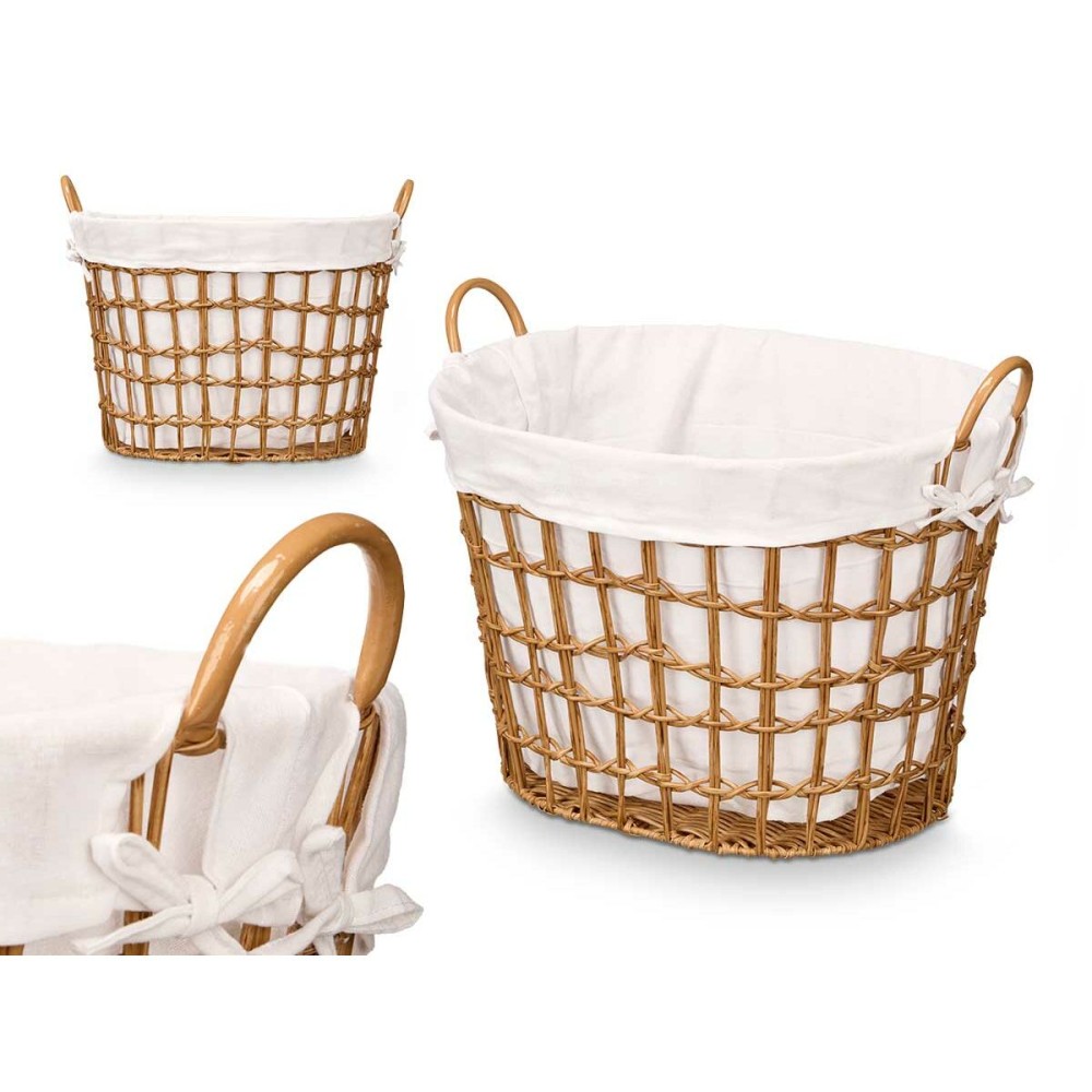 Korb Kipit HX30564 natürlich Polyester Stoff Polypropylen Eisen Kunststoff 50 % Baumwolle (6 Stück)