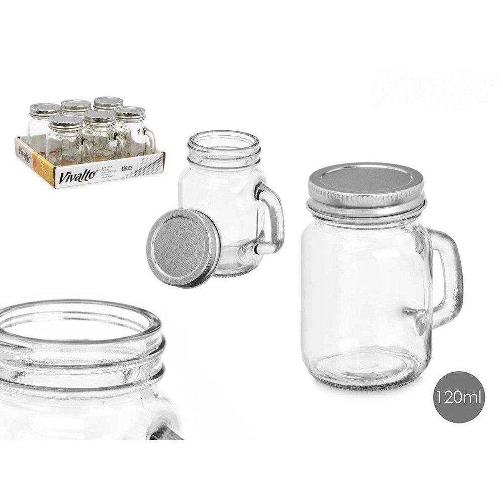 Topf Vivalto 01-0906 Durchsichtig Silberfarben 120 ml (6 Stück)