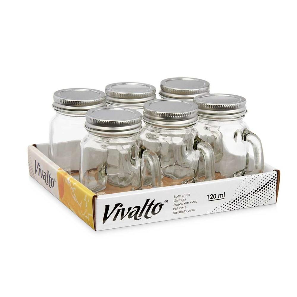 Topf Vivalto 01-0906 Durchsichtig Silberfarben 120 ml (6 Stück)