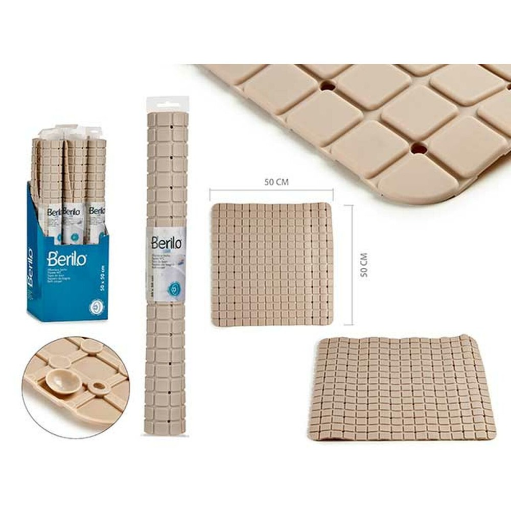 Bath rug Berilo AR1910103 Beige PVC 0,03 x 50 x 50 cm (6 Units)