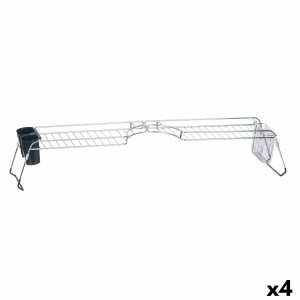 Abtropfsieb für die Spüle Kinvara W3422A-1 Schwarz Silberfarben Metall Polypropylen 44 x 11 x 16 cm (4 Stück)