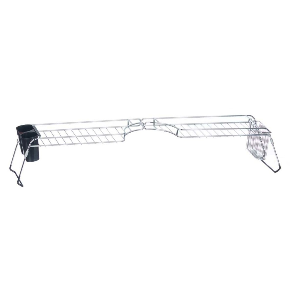 Ausziehbarer Geschirrabtropfständer Kinvara W3422A-1 Schwarz Silberfarben Metall Polypropylen 44 x 11 x 16 cm (4 Stück)