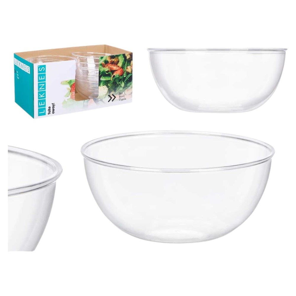 Geschirr-Set Leknes CK80678-1 Durchsichtig Kunststoff 3,5 L 25,5 x 12,5 x 25,5 cm (12 Stück)