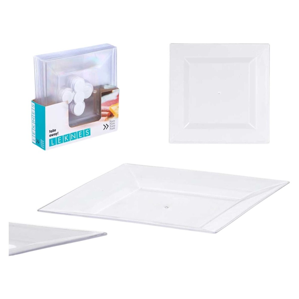 Geschirr-Set Leknes CK80668-1-T Durchsichtig polystyrol Kunststoff 27,3 x 2,3 x 27,3 cm (24 Stück)