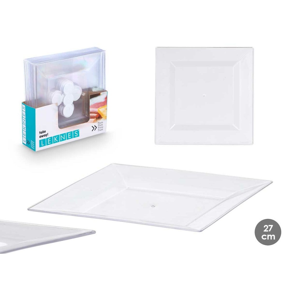 Geschirr-Set Leknes CK80668-1-T Durchsichtig polystyrol Kunststoff 27,3 x 2,3 x 27,3 cm (24 Stück)
