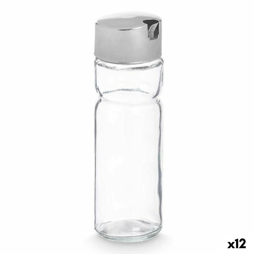 Ölfläschchen Vivalto OCT-TW022 Durchsichtig Silberfarben Metall Kristall Kunststoff 180 ml 4,6 x 15,7 x 4,6 cm (12 Stück)