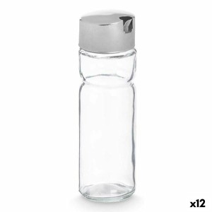 Ölfläschchen Vivalto OCT-TW022 Durchsichtig Silberfarben Metall Kristall Kunststoff 180 ml 4,6 x 15,7 x 4,6 cm (12 Stück)