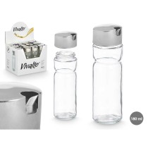 Ölfläschchen Vivalto OCT-TW022 Durchsichtig Silberfarben Metall Kristall Kunststoff 180 ml 4,6 x 15,7 x 4,6 cm (12 Stück)