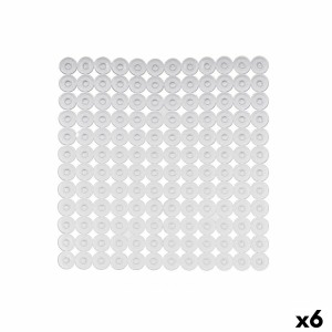 Non-slip Shower Mat Transparent PVC 54 x 54 x 1 cm (6 Units)