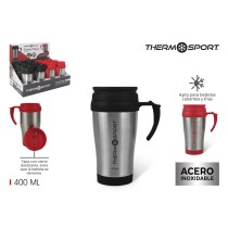 Thermobecher mit Deckel ThermoSport Travel Rot 400 ml (12 Stück)