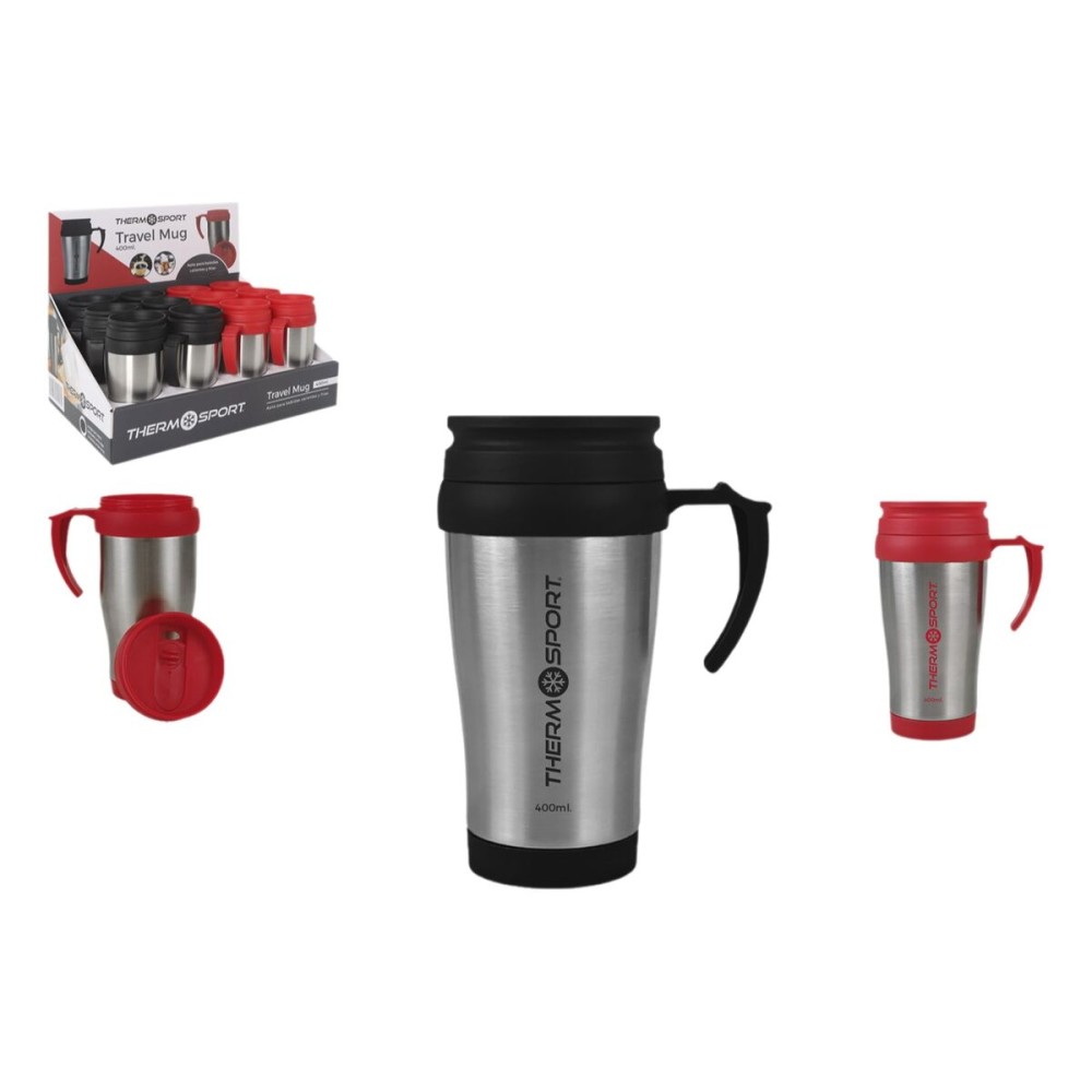 Thermobecher mit Deckel ThermoSport Travel Rot 400 ml (12 Stück)