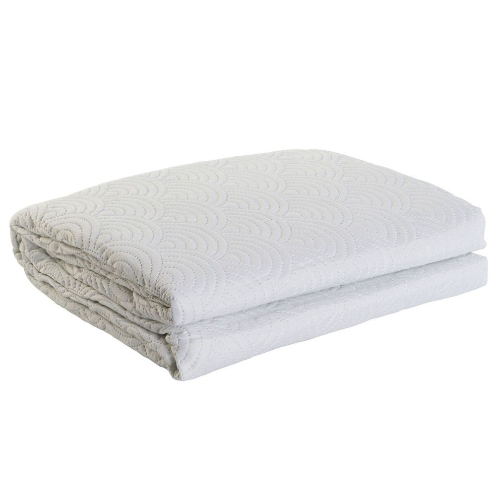 Couvre-lit DKD Home Decor Blanc Lit king size 270 x 270 x 1 cm