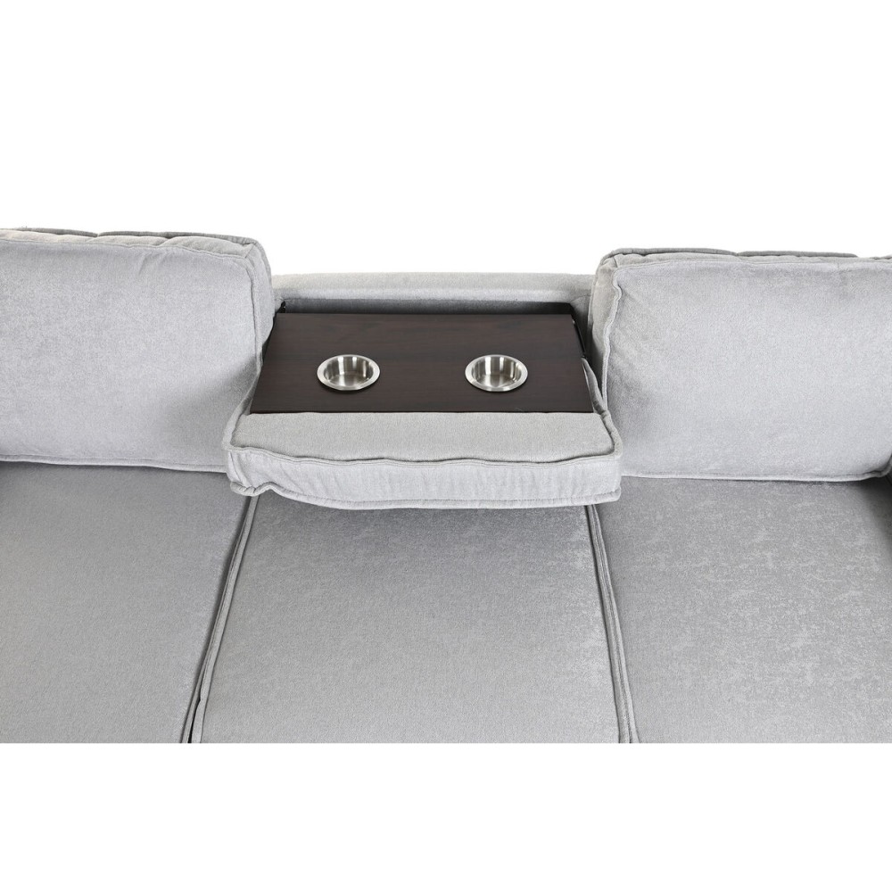 Schlafsofa Home ESPRIT Hellgrau Moderne 220 x 153 x 88 cm