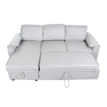 Schlafsofa Home ESPRIT Hellgrau Moderne 220 x 153 x 88 cm