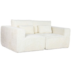 Sofa Home ESPRIT Creme Scandi 220 x 158 x 91 cm