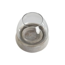Bougeoir Home ESPRIT Blanc Naturel Verre Bois de manguier 30 x 30 x 40 cm (2 Unités)