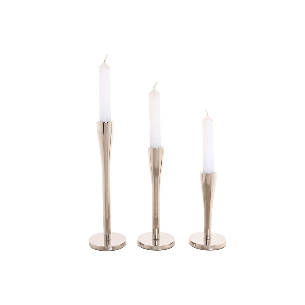 Pot à Bougie Home ESPRIT Argenté Aluminium Moderne 7,5 x 7,5 x 25 cm