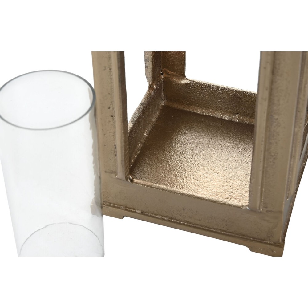 Laterne Home ESPRIT Gold Aluminium Kristall Vintage 17 x 17 x 59 cm